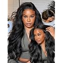 UNICE Kinky Straight Human Hair Wig Real Scalp 13x4 HD Lace Front Glueless Wigs with Drawstring Pre Plucked Pre Cut Natural Black Wig for Women 22 inch