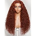 UNICE Reddish Brown 7x5 Lace Front Water Wave Human Hair Wig 16 Inch