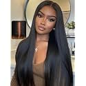 UNICE Silk Straight Human Hair Wig, 22 Inch 13x4 Glueless Lace Front Wig