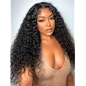 UNICE Water Wave 7x5 Bye Bye Knots Lace Front Wigs Human Hair with Drawstring Pre Everything Glueless Wig Pre Plucked Pre Cut Bleached Knots Put on and Go Wig Natural Hairline 150% Density 24 inch