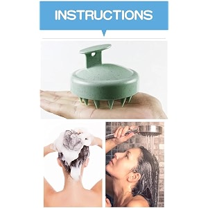 unichoice scalp massager shampoo brush with soft silicone bristles for scalp care shower hair scalp scrubber for dandruff removal and hair growth wet amp dry for men women and kids green dott