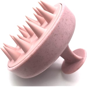 unichoice scalp massager shampoo brush with soft silicone bristles for scalp care shower hair scalp scrubber for dandruff removal and hair growth wet amp dry for men women and kids pink dott