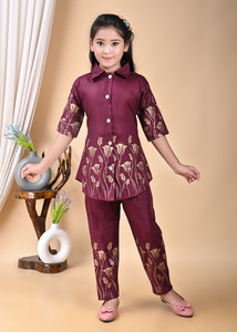 unickfashion girls festive  party kurta and pyjama set