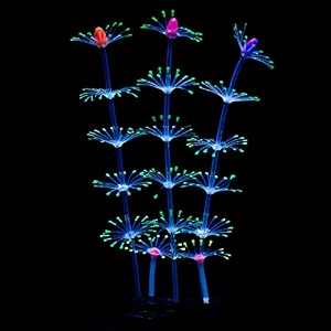 uniclife strip coral plant ornament glowing effect silicone artificial decoration for fish tank aquarium landscape - green