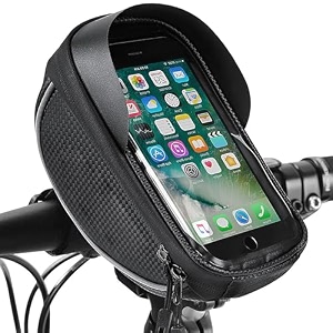 unicold waterproof bicycle storage bags reflective phone mount top tube bag bike phone case holder accessories cycling pouch compatible with iphone 1514 13 12 samsung galaxy ultra phones fit 65