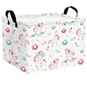 Unicorn Basket for Boys &amp; Kids Rectangular Toy Basket Canvas Cute Doughnut Basket for Toys, Books, Blankets &amp; More (Unicorn Donuts)