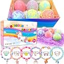 Unicorn Bath Bombs for Kids with Surprise Inside 3 4 5 6 7 8+ Year Old Girl Birthday Gifts for Kids Girls, Kids Bath Bombs with Toys Inside Birthday Gifts Unicorn Gifts for Kids Girls