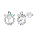 Unicorn Earrings Gifts for Girls - 925 Sterling Silver Stud Earrings