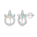 Unicorn Earrings Gifts for Girls - 925 Sterling Silver Stud Earrings