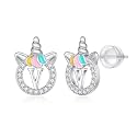 Unicorn Earrings Gifts for Girls - 925 Sterling Silver Stud Earrings