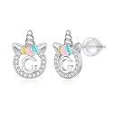 Unicorn Earrings Gifts for Girls - 925 Sterling Silver Stud Earrings