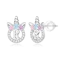 Unicorn Earrings Gifts for Girls - 925 Sterling Silver Stud Earrings