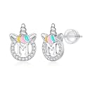 Unicorn Earrings Gifts for Girls - 925 Sterling Silver Stud Earrings