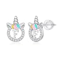 Unicorn Earrings Gifts for Girls - 925 Sterling Silver Stud Earrings