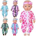 UNICORN ELEMENT 5 Sets 14-18 Inch Baby Doll Clothes Outfits Casual Wear for 17 Inch Baby Doll 10 Pcs Girl Doll Clothes and Headbands for 15-18 Inch Doll