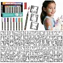 Unicorn Temporary Tattoo Markers for Kids, 8 Metallic Markers and 136+ Temporary Tattoo Stencil Designs for Christmas Favor, Cosmetic Tattoos Pens for Boys and Girls