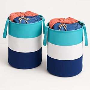 durable and collapsible non woven laundry storage bag with handles clothes amp toys storage foldable laundry bag combo pack of 2 pieces red 45 l green