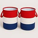 Durable and Collapsible Non Woven Laundry Storage Bag with Handles Clothes &amp; Toys Storage Foldable Laundry Bag Combo Pack of 2 Pieces (Red, 45 L) (Red)