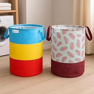 laundry bag 45 l durable and collapsible laundry storage bag with handles clothes amp toys storage foldable laundry bag for dirty clothes combo pack of 2 pc