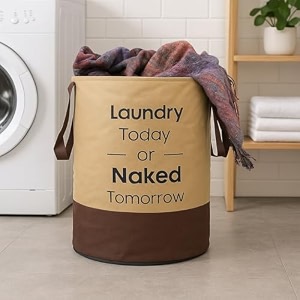 laundry bag 45 l durable and collapsible laundry storage bag with handles clothes amp toys storage foldable laundry bag for dirty clothes pack of 1 pc beige-brown