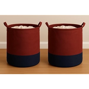45 l non-woven laundry storage bag with handles  foldable clothes organizer basket  durable fabric laundry hamper for home amp dorm pack of 2