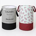 Laundry Bag 45 L Durable and Collapsible Laundry storage Bag with Handles Clothes &amp; Toys Storage Foldable Laundry Bag for Dirty Clothes Pack of 2 Pc (1 Printed Grey &amp; 1 Leaf Design Maroon)