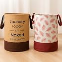 Laundry Bag 45 L Durable and Collapsible Laundry storage Bag with Handles Clothes &amp; Toys Storage Foldable Laundry Bag for Dirty Clothes Pack of 2 Pc (1 Beige &amp; 1 Leaf Design Maroon)