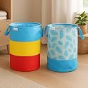 Laundry Bag 45 L Durable Foldable Laundry Storage Basket with Handles for Clothes, Toys &amp; Linen, Collapsible Fabric Laundry Hamper for Bedroom, Bathroom &amp; Home, Combo Pack of 2