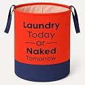 Laundry Bag 45 L Durable and Collapsible Laundry storage Bag with Handles Clothes &amp; Toys Storage Foldable Laundry Bag for Clothes Pack of 1 Pc (Red-Blue)