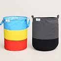 Non Woven Laundry Bag 45 L and Collapsible Laundry storage Bag with Handles Clothes &amp; Toys Storage Foldable Laundry Bag for Dirty Clothes Combo Pack of 2 Pc Multicolor &amp; Grey-Black (1-1)
