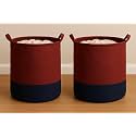45 L Non-Woven Laundry Storage Bag with Handles | Foldable Clothes Organizer Basket | Durable Fabric Laundry Hamper for Home &amp; Dorm (Pack Of 2)