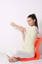 Unicus Inventors Yoga Meditation Backache Healer Plastic Chair, Saffron Chair -Pack of 1 Saffron Yoga Chair