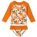 UNIFACO Girls Swimsuit Two Piece Long Sleeve UPF 50+ Bathing Suit, 2-8T