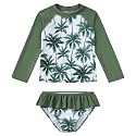 UNIFACO Girls Swimsuit Two Piece Long Sleeve UPF 50+ Bathing Suit, 2-8T