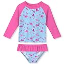UNIFACO Girls Swimsuit Two Piece Long Sleeve UPF 50+ Bathing Suit, 2-8T