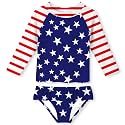 UNIFACO Girls Swimsuit Two Piece Long Sleeve UPF 50+ Bathing Suit, 2-8T