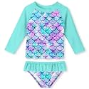 UNIFACO Girls Swimsuit Two Piece Long Sleeve UPF 50+ Bathing Suit, 2-8T