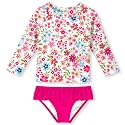 UNIFACO Girls Swimsuit Two Piece Long Sleeve UPF 50+ Bathing Suit, 2-8T