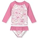 UNIFACO Girls Swimsuit Two Piece Long Sleeve UPF 50+ Bathing Suit, 2-8T