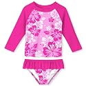UNIFACO Girls Swimsuit Two Piece Long Sleeve UPF 50+ Bathing Suit, 2-8T