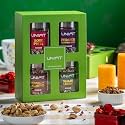 UNIFIT Artisan Nuts Gift Box Set, 4 Flavours - Rose Pista, Peri Peri Pumpkin Seeds, Cinnamon Almond, Shahi Cashew | 480g