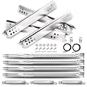 Uniflasy Grill Replacement Parts for Charbroil Advantage Series 4 Burner 463344116 466344116 Gas Grills, Stainless Steel G432-8M00-W1 Burner Tube, G361-0003-W1 Heat Plate, Adjustable Crossover Tube