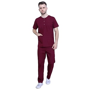 uniform craft mens scrub suit round neck