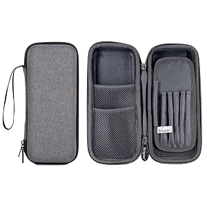 unigear polyester eva pencil case pen pouch holder bag stationery box large storage eva hard shell for school supplies office stuff light gray blue