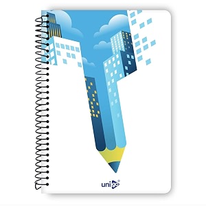 unigo a4 size spiral notebook single line ruled bright amp smooth paper 297 x 21 cm 100 pages uni-10