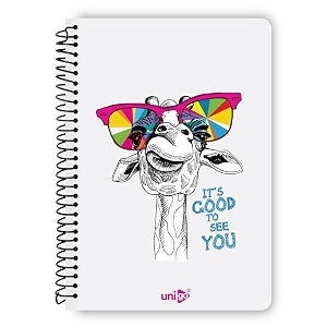 unigo a4 size spiral notebook single line ruled bright amp smooth paper 297 x 21 cm 100 pages uni-06