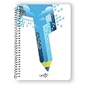 Unigo A4 Spiral Notebook, Unruled/Plain, Bright &amp; Smooth Paper, 29.7 x 21 cm, (100 Pages, Uni-10)