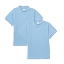 unik Boy's Premium Quality Pique Polo Uniform Shirt Short Sleeve White Sky Blue Navy Hunter Green Burgundy Black Red