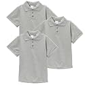 unik Boy's Premium Quality Pique Polo Uniform Shirt Short Sleeve White Sky Blue Navy Hunter Green Burgundy Black Red