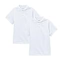 unik Boy's Premium Quality Pique Polo Uniform Shirt Short Sleeve White Sky Blue Navy Hunter Green Burgundy Black Red
